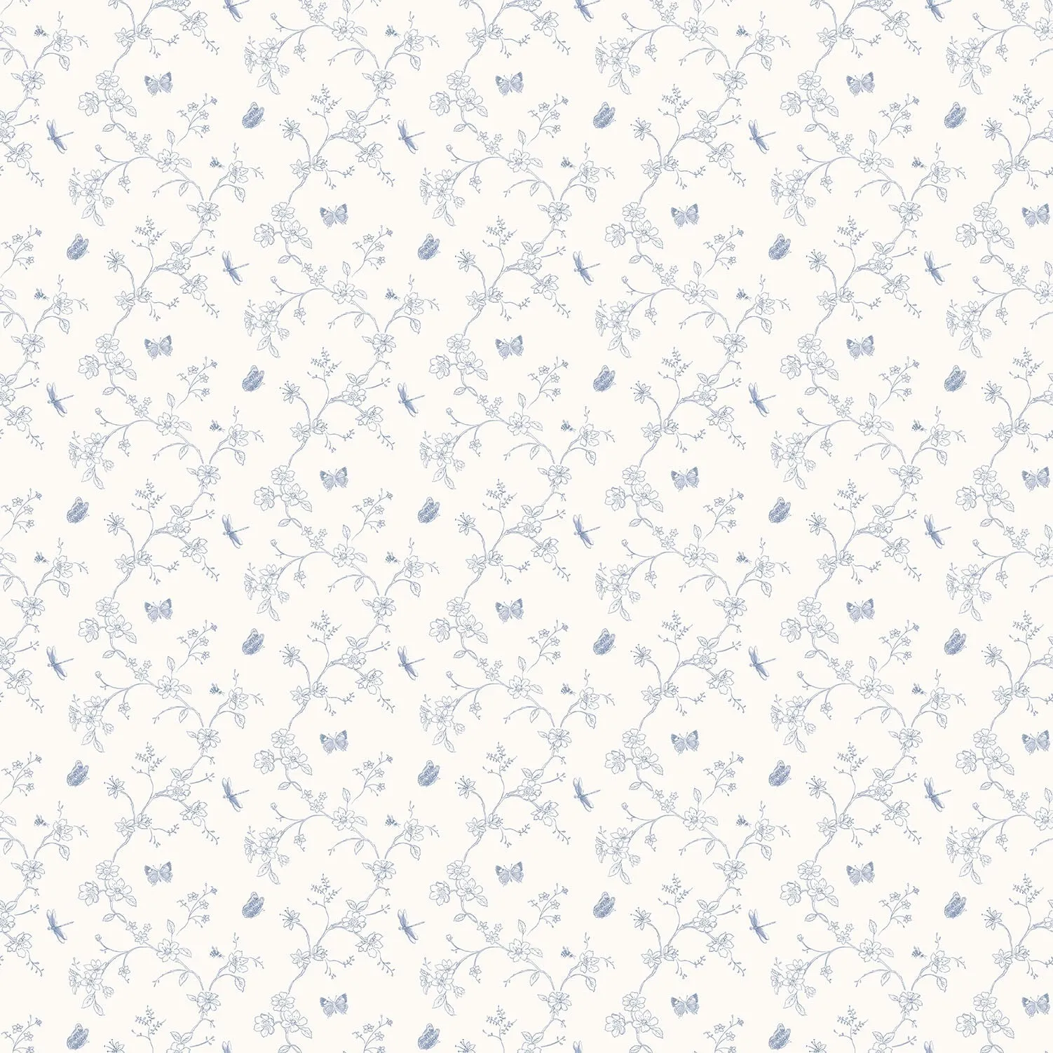 Butterflies & Dragonflies Blue Wallpaper from the Miniatures 2 Collection