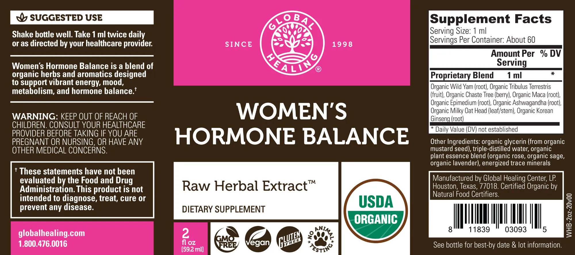 Women's Hormone Balance | Raw Herbal Extract -2 fl oz